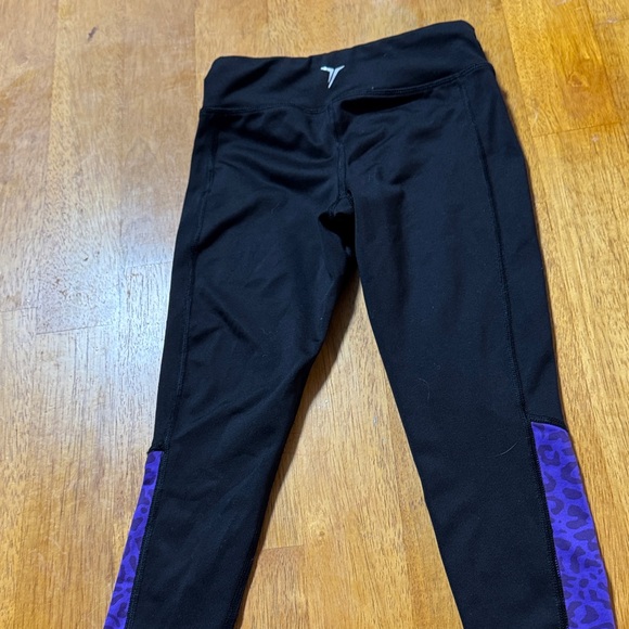 Old Navy Black Leggings with Purple Pattern - Picture 3 of 3
